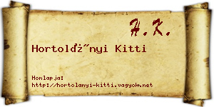 Hortolányi Kitti névjegykártya