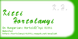 kitti hortolanyi business card